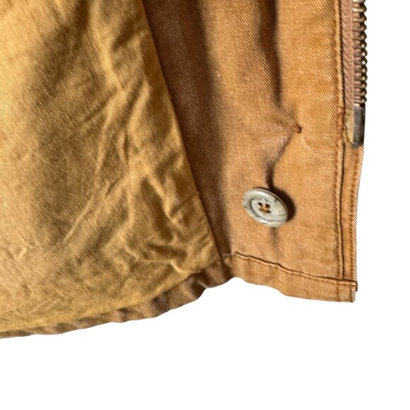 Vtg EMS Canvas Chore Barn Coat Sm Hooded Pockets Thick Lined Internal drawstring - Picture 16 of 16
